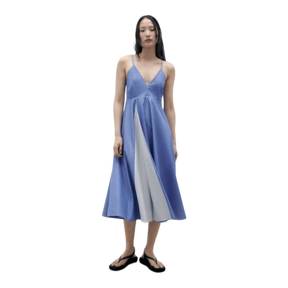 Zara Blue and White Midi Dress - Picture 6 of 10